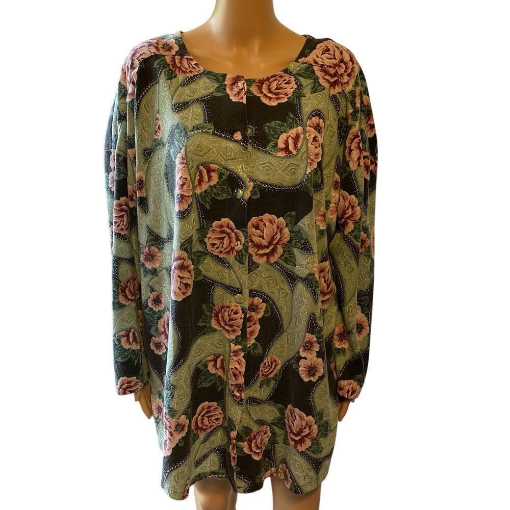 Vintage STEFANO International Tunic Shirt Women 18/20W Floral Cottage Largenlook